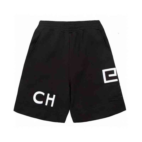 

men's shorts gv home high version correctly printed irregular embroidery shorts on the left and right can be solid, White;black