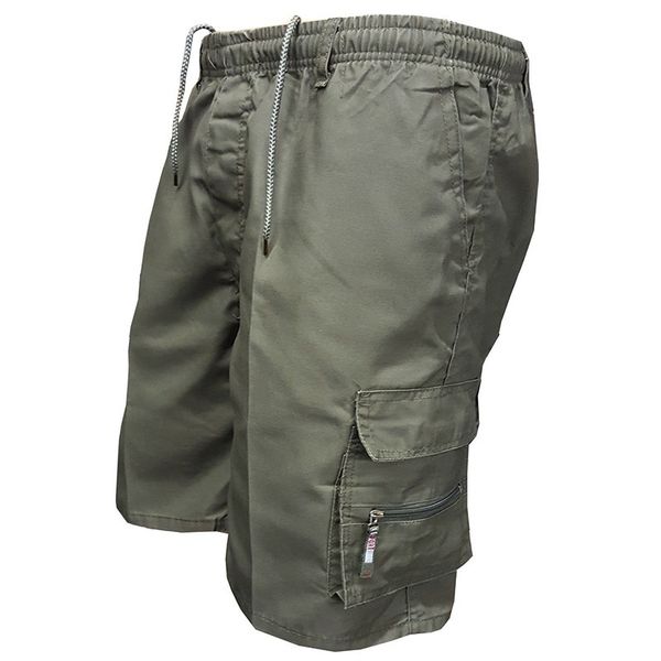 

summer cotton cargo shorts men s loose work casual outdoor military short pants multi pocket breeches 220615, White;black
