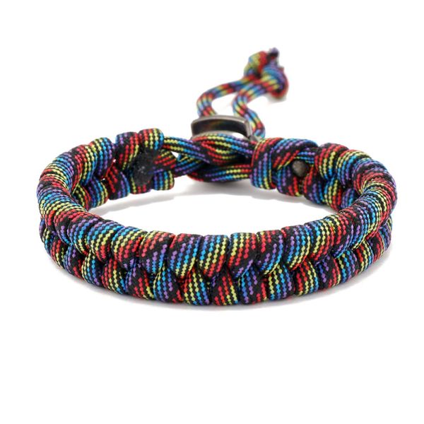 

classic handmade paracord link bracelet outdoor sports jewelry, Black
