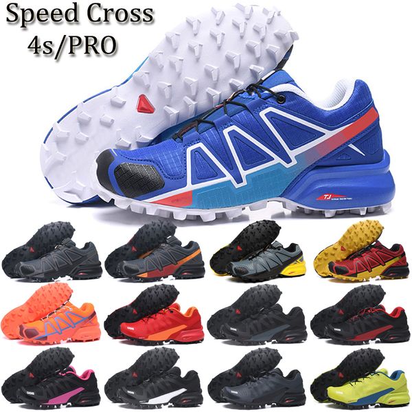 Pro Original Speed ​​Cross 4 Speedoor Ruse Rune Shoes Speedcross Runner IV Navy Blue Green Pink Trainers Мужчины спортивные кроссовки Chaussures Zapatos пробежек