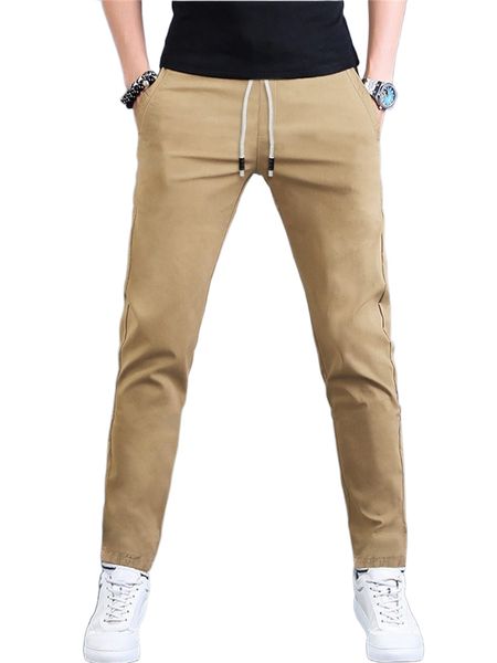 

men drawstring waist tapered pants n2sv#, Black