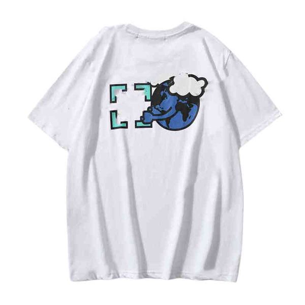 

off men's t-shirts spring summer new little winding print arrow hip hop half short sleeve t-shirt and women's liningprinted letter, White;black