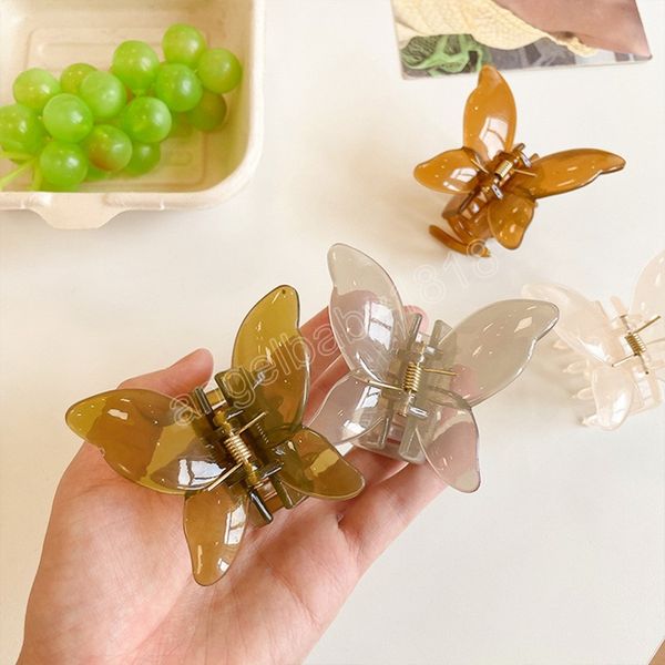 

geometric hair claw solid color butterfly shape hair clip hairpin women hair accessories headwear, Slivery;white
