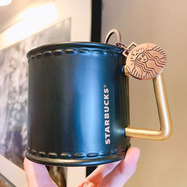 

starbucks coffee cup father's day black willow nail mark with key chain men's retro style simple ceramic water0lul