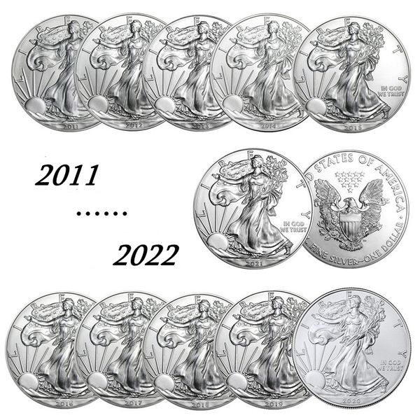 

10pcs non magneitc craft us statue of liberty 2011-2021 eagle coin commemorative stamp foreign currency