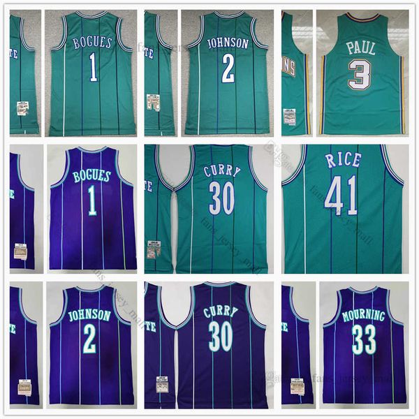 

stitched mitchell ness jersey basketball 41 glen rice 1 tyrone muggsy 2 larry johnson 30 dell curry 33 alonzo mourning 3 chris paul 92-93 05, Black;red