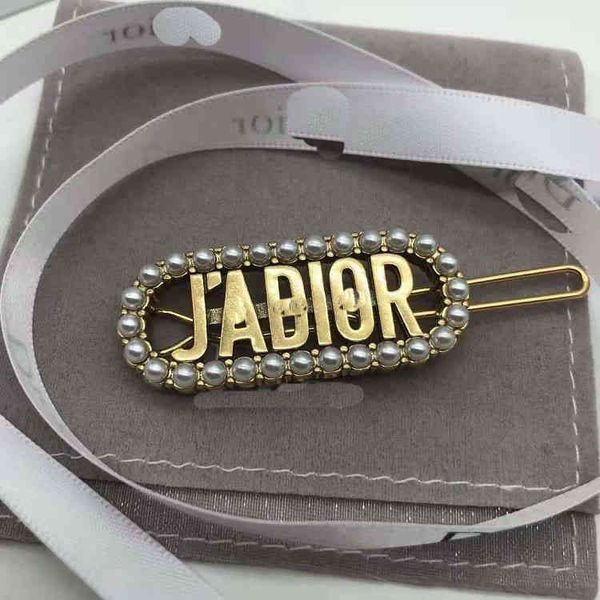 

new hairpin red pearl letter metal female decoration jewelry sale, Gray