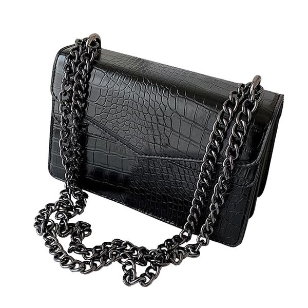 

new women fashion black leather shoulder messenger bag for womens chain handbag hobo designer flap hasp alligator luxury brand female crossb