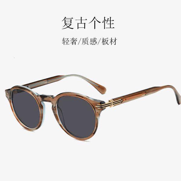 

sunglasses japanese harajuku style pure handmade personalized metal polarized men's floral round frame uv proof fi3y, White;black