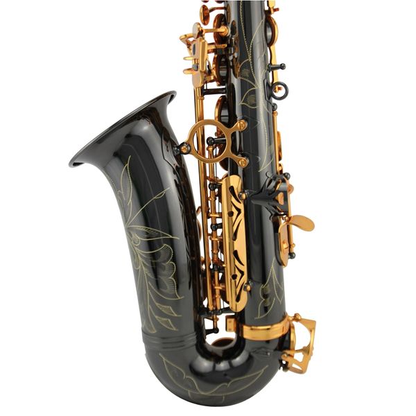 

high grade black nickel plate body gold lacquer key alto saxophone