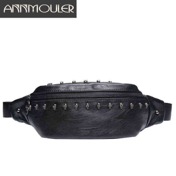 Annmouler Fashion Unisex Bag della confezione in giro per la pelle PU PETCHE CHEPO BLACI PASCHE BLACI PAUCHE GRANDI DONNE DONNA FANNY BUM 220531
