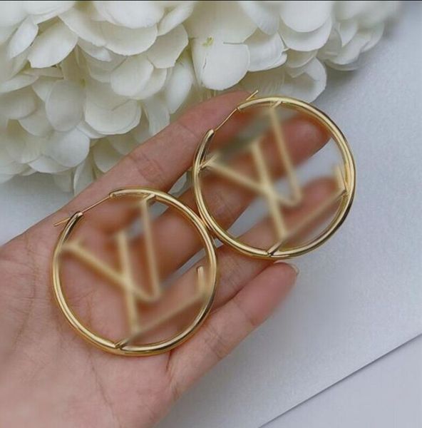

ggs louiseity viutonity lvs ysls luxury jewelry earrings women hoop earrings 18k gold ear studs wedding party accessories with box and dust, Golden;silver
