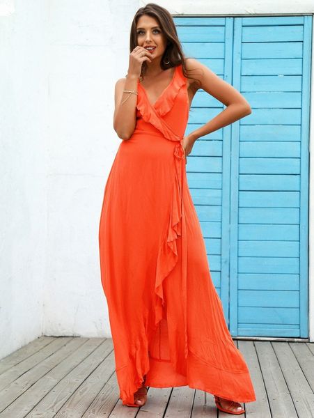 

love&lemonade neon orange criss cross backless wrap dress 39ev#, Black;gray