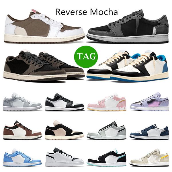 

1s men basketball shoes 1 reverse mocha black phantom unc midnight navy triple white light smoke grey women outdoor sports trainers