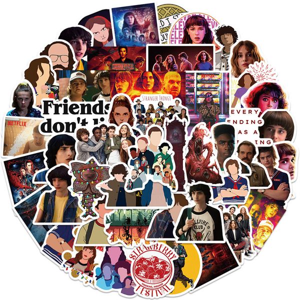 

50pcs stranger things stickers pack for lapskateboard motorcycle decals