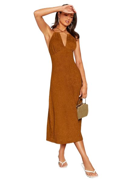 

ruched criss cross cami dress b2wd#, Black;gray