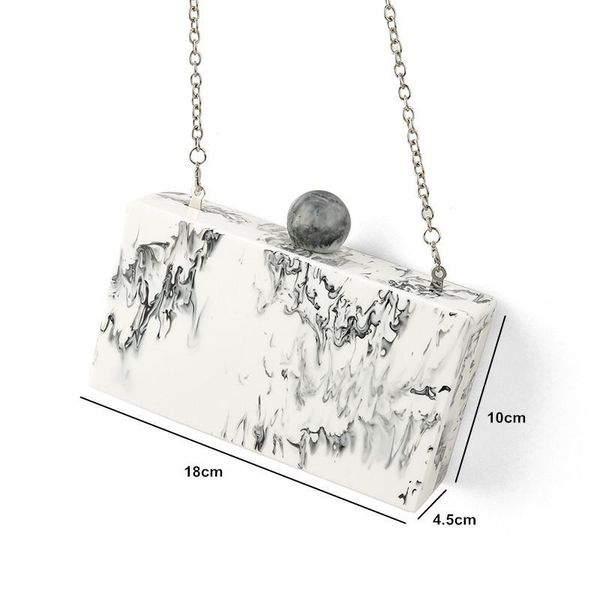 

evening bags marble big ball acrylic wallet purse women brand design day clutch box handbags lady travel handbagsevening