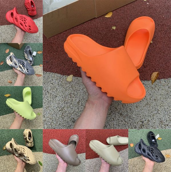 

slippers designer slides desert sand summer brown flat mens women earth vermillion resin slide sandal graffiti bone rubber mxt moon gray min, Black
