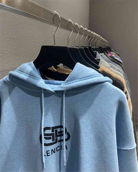 

y8ai family b lock loop hoodie threaded os version men's and women's same versatile ins same star, Black