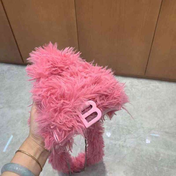 

bag female new hairy hourglass bag autumn and winter versatile one shoulder messenger bag