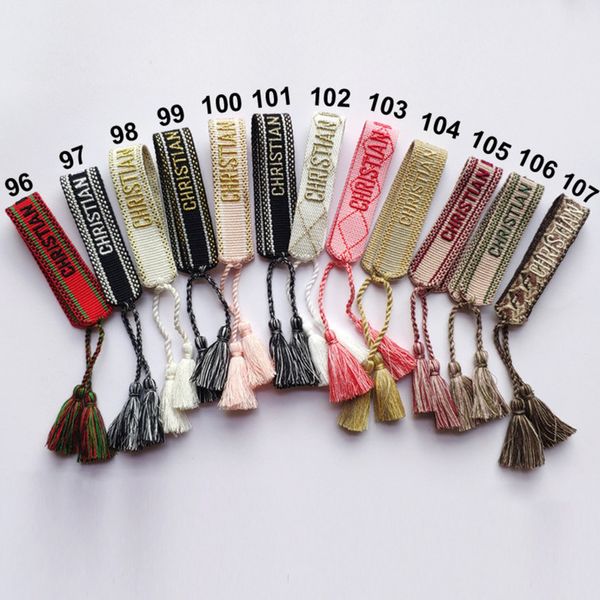 

brand fashion classic bracelets chains jewelry bangles handmade embroidered link woven tassel adjustable women men lover gift chain bangle i, Black