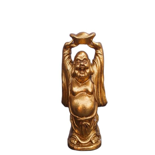 

china brass statue yuan bao buddha fengshui copper statue, Black