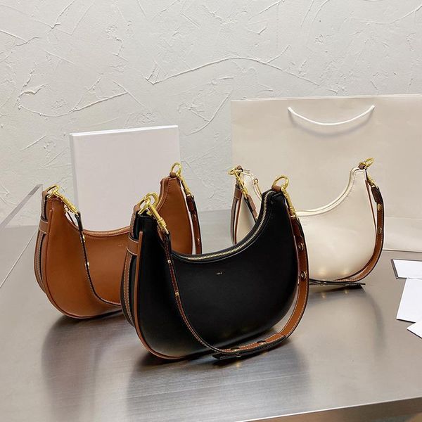 

ava underarm 2021s paris vintage cowskin half moon handbags genuine leather clutch woman crossbody bags