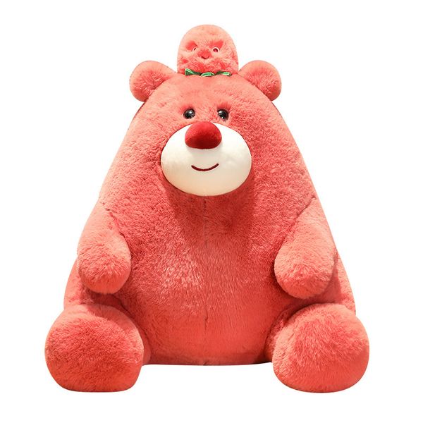 Urso fofo com boneca laranja de pelúcia de pelúcia morango urso infantil travesseiro de aniversário de aniversário brinquedos de pelúcia de pelúcia