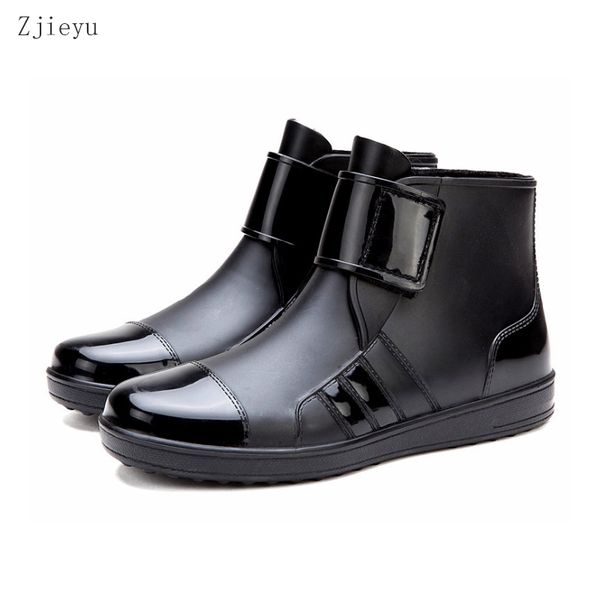 

new style women rain boots waterproof bots korean fashion rainboots galoshes round toe flat pvc, Black;red