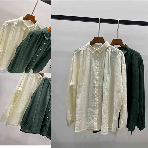 

women's polos p165175xrk daily order niche linen shirt, White