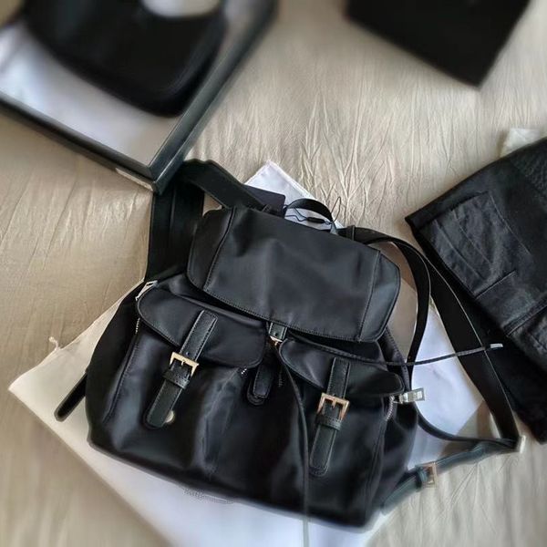 

prad bag designer backpacks large capacity women men canvas bags preppy style solid balck school bag hthi