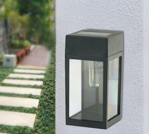 Lampada da parete per esterni a luce solare a LED Lampade a LED Decorazioni natalizie Luci calde Ghirlanda di strade