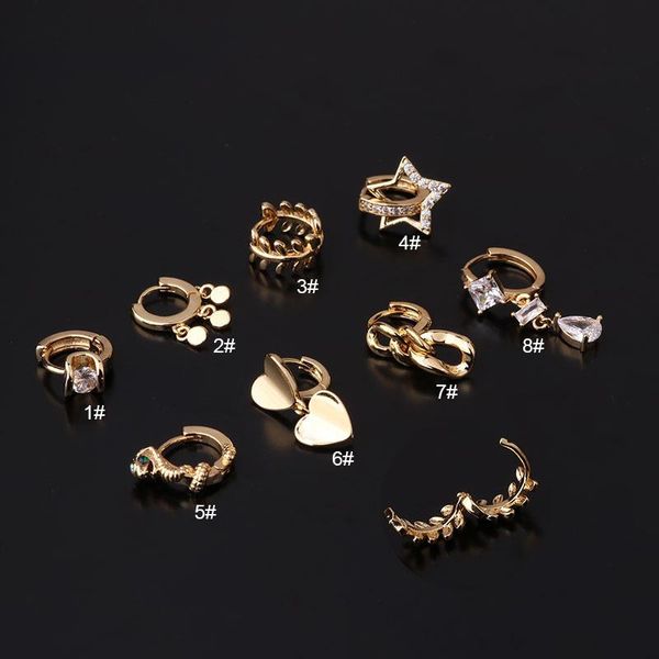 Hoop Huggie 1 Stück Durchmesser 6–8 mm Piercing-Ohrringe für Frauen 2022, geometrische Metallstruktur, Herz, Großhandel, Geschenke, JahrHoop