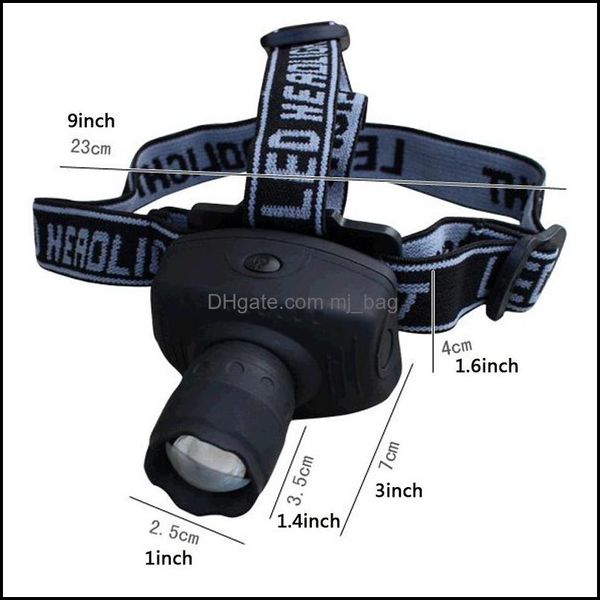 Outros modos 3 modos 3 Modos Zoomable High-Light Headlamp Fishing Headligh Dhyz1