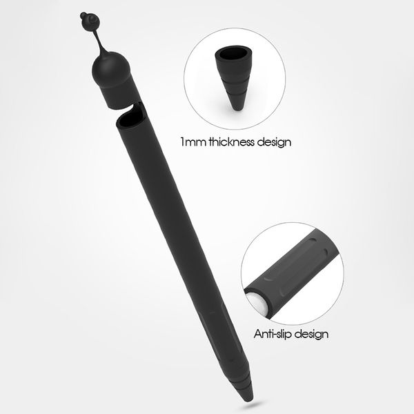 Custodia per penna in silicone con custodia per stilo per Apple Pencil Custodie protettive abbinate a 1 colore Custodia per iPad antiscivolo antiscivolo