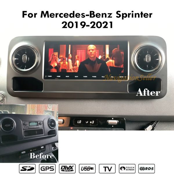 Android13 Ram 4G ROM 64G Mercedes-Benz Sprinter için DVD Oyuncu 2019-2021 Navigasyon Multimedya Stereo Autoradio Ses Yükseltme Dokunmatik Ekran Carplay Android Auto