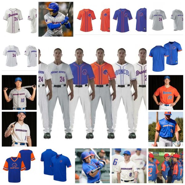 2022 NCAA Custom Boise State Broncos Baseball Jersey 20 Chase Adkison 30 Jay Baggs 18 Jayce Bailey 27 Ake Buxton 11 Dawson Day 29 Рейган Досс Джерси Колледж сшит