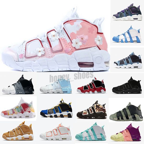 

uptempo2 more uptempos mens basketball shoes scottie pippen 2022 new arrival pinstripe camo what the bulls hoops pack peace love fuchsia bla