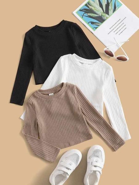 

toddler girls 3pcs ribbed knit tee she, Blue