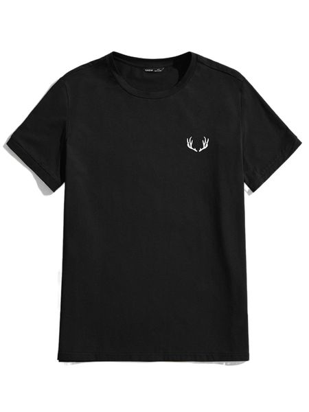 

men round neck graphic print tee y9q0#, White;black