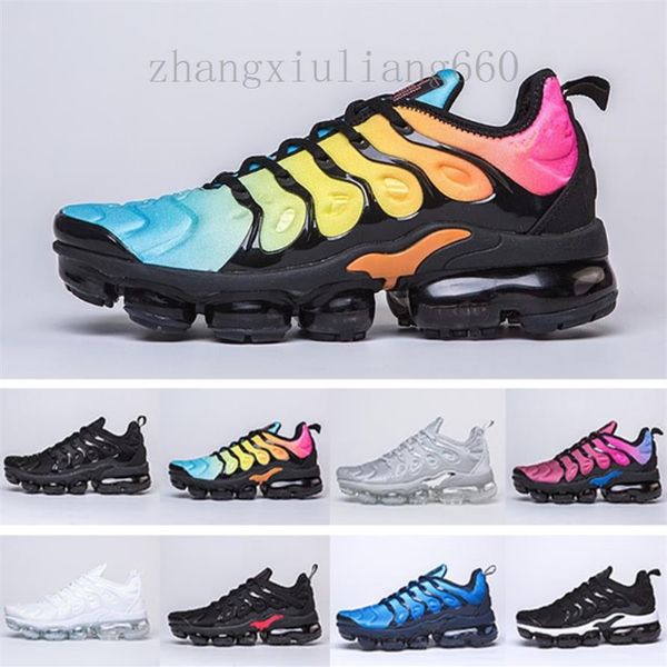 

new 2019 mens shoe sneakers tn plus breathable air cusion desingers casual running shoes new arrival color us5 5-11 205h, Black