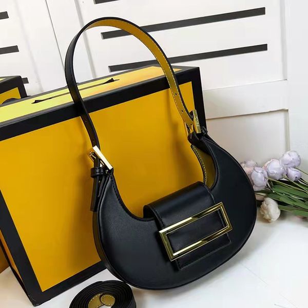 

design retro solid color crossbody bag leather ladies shoulder bag fashion versatile underarm multifunctional practical croissant moon shape