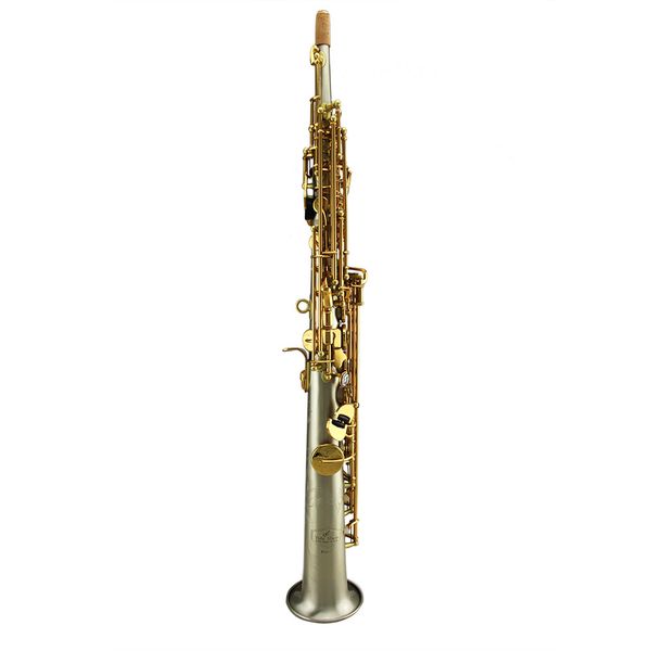 

saxophone high grade one piece straight white copper body gold lacquer keys soprano