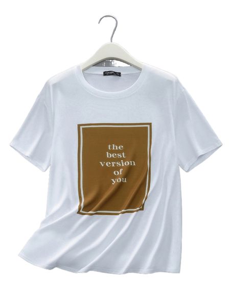 

plus slogan graphic drop shoulder tee g8sg#, Black