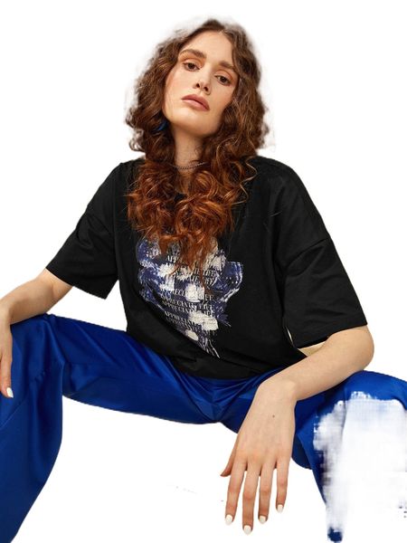 

slogan and graphic print w4x6#, White