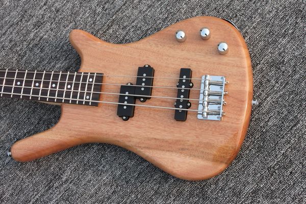 

4 string electric guitar bass body basswood maple neck , black hardware