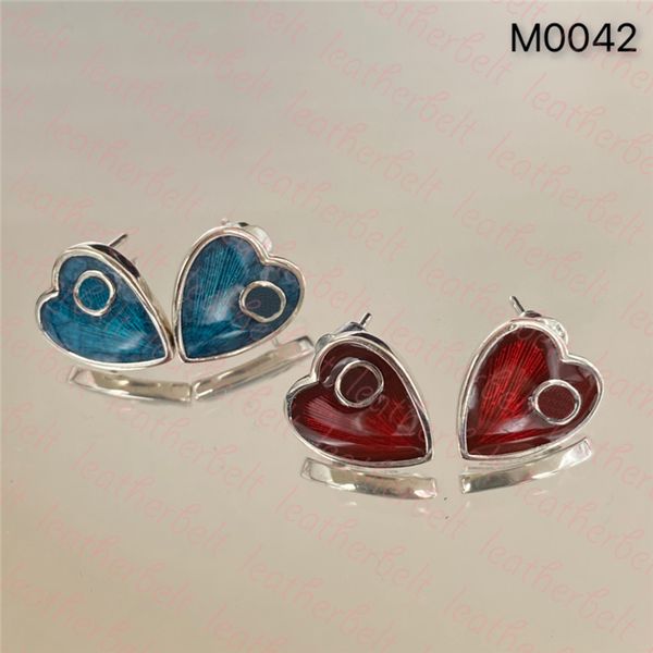

street hip hop stud chic heart earring for womens classic letter earrings sterling silver punk ear stud with box, Golden;silver