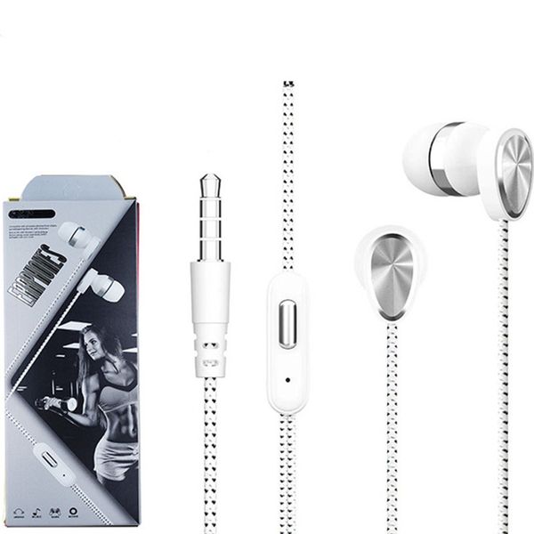 Cuffie cablate HIFI Auricolari in-ear Auricolari stereo da 3,5 mm con microfono Auricolari musicali per iPhone Samsung Huawei Tutti gli smartphone DHL