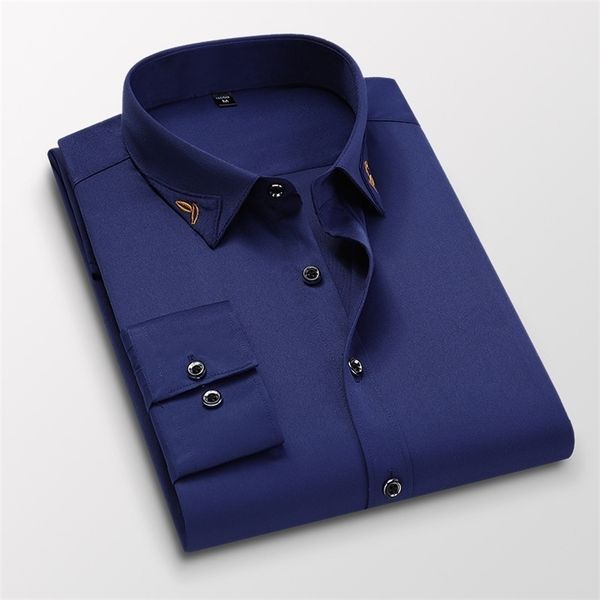 

men's business dress shirts male long sleeve slim fit business formal shirts fashion style brand men casual shirts man clothing 201124, White;black