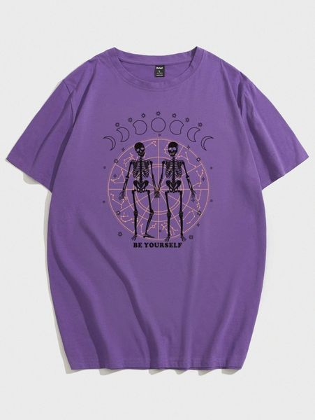 

romwe guys skull graphic tee y9kc#, White;black